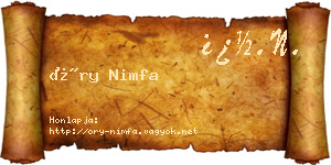 Őry Nimfa névjegykártya